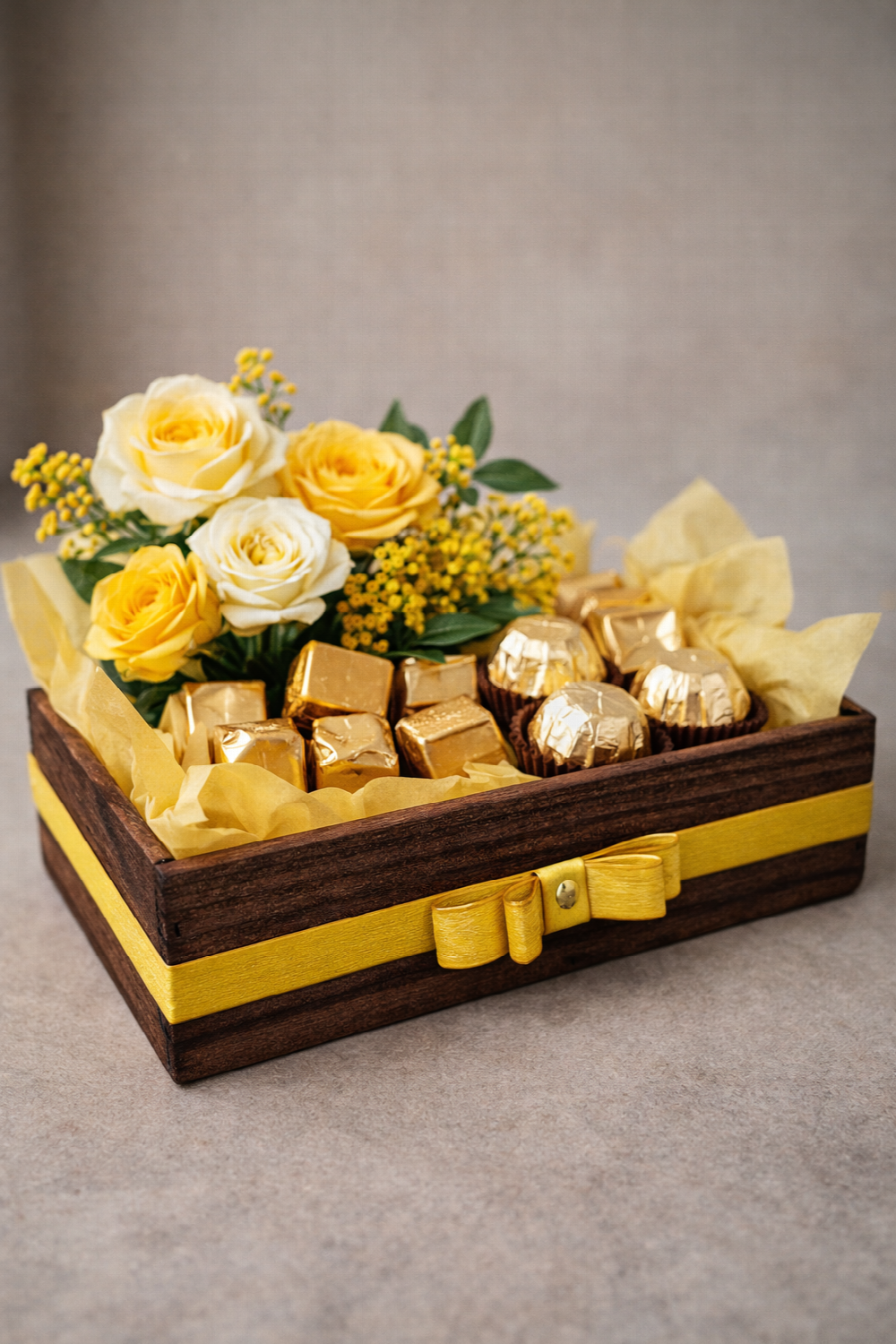 BANDEJA PINUS ELEGANCE TABACO/OURO